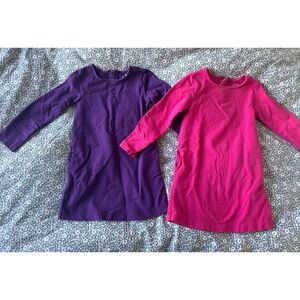 Primary long sleeve cozy sweatshirt dresses, set of 2